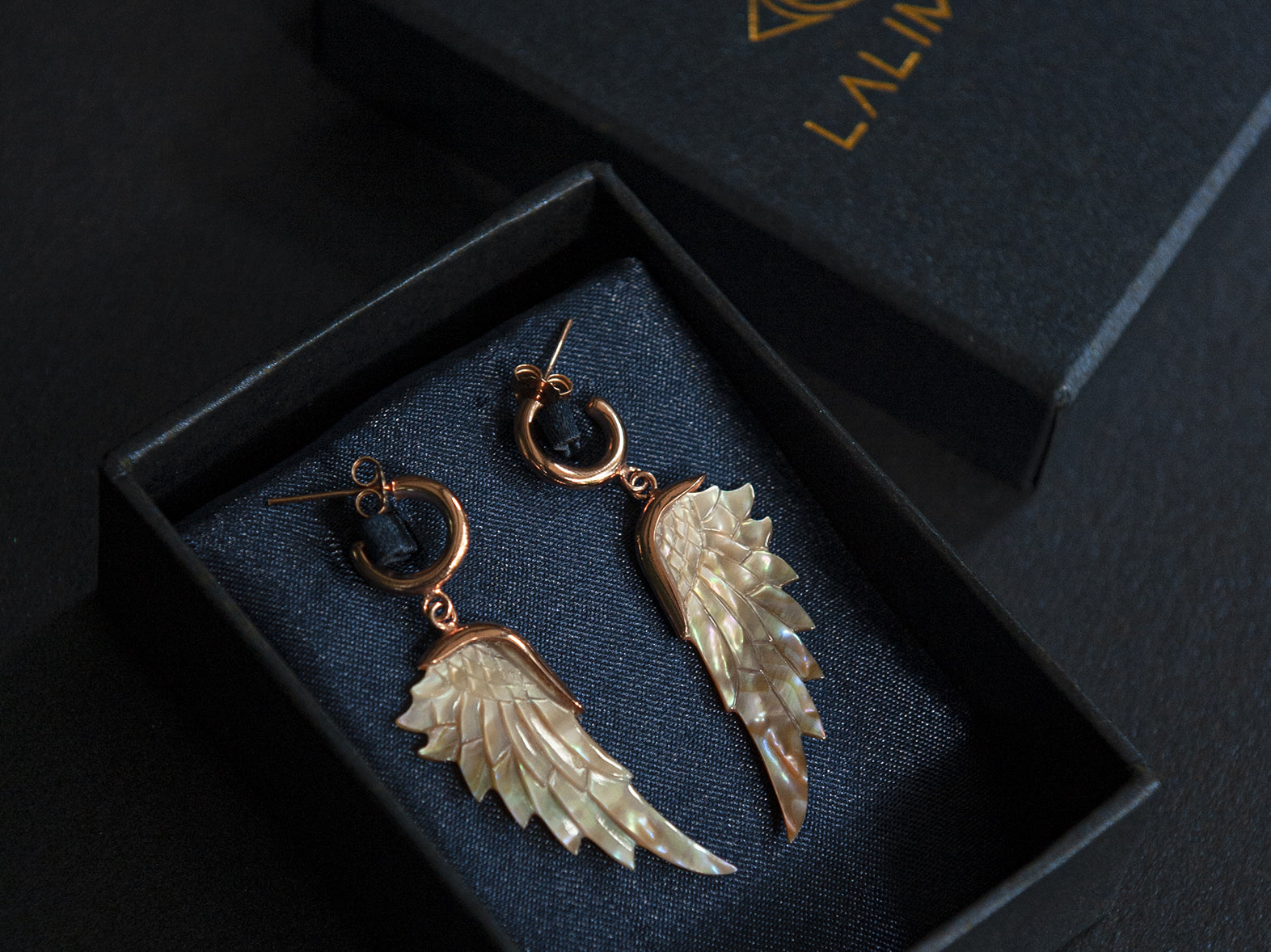 Angel wing hot sale hoop earrings