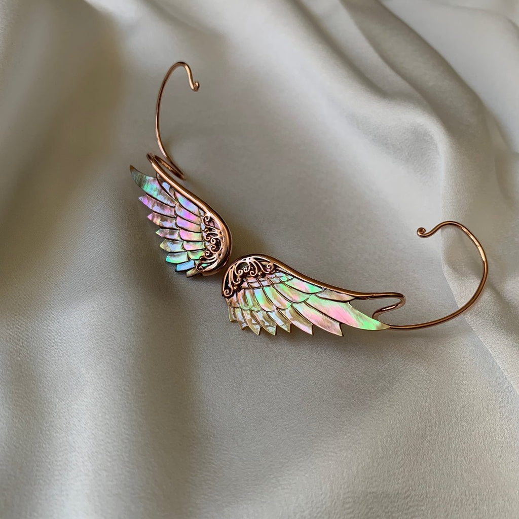 Rainbow Enamel Angel outlet Wing Gold Earring