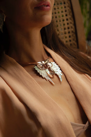 Rose Gold Pegasus Wing Necklace