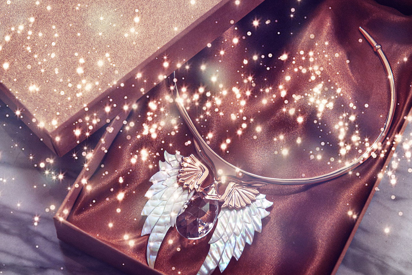 Rose Gold Pegasus Wing Necklace